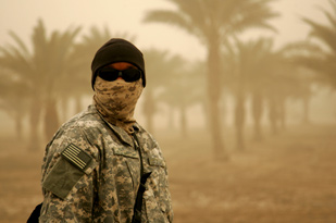 Soldier in sandstorm